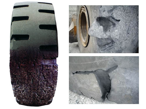 Imagem de pneus danificados